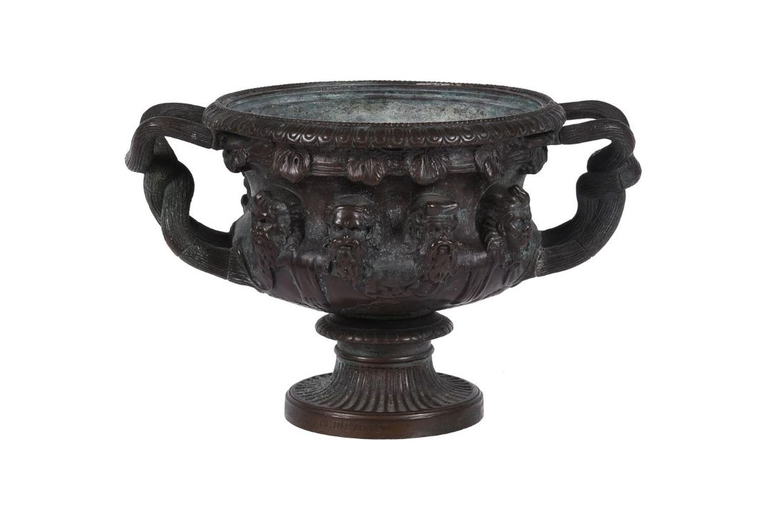 A small bronze model of the 'Warwick' vase - Image 1 of 6