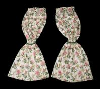 A pair of curtains, recently manufactured from Jean Monro rhododendron sprig pattern fabric