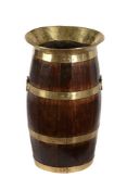 A late Victorian brass mounted stick or umbrella stand