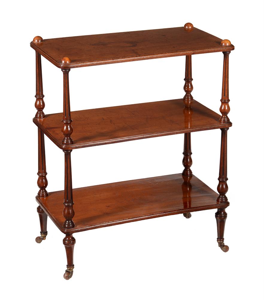 A Victorian mahogany three tier whatnot