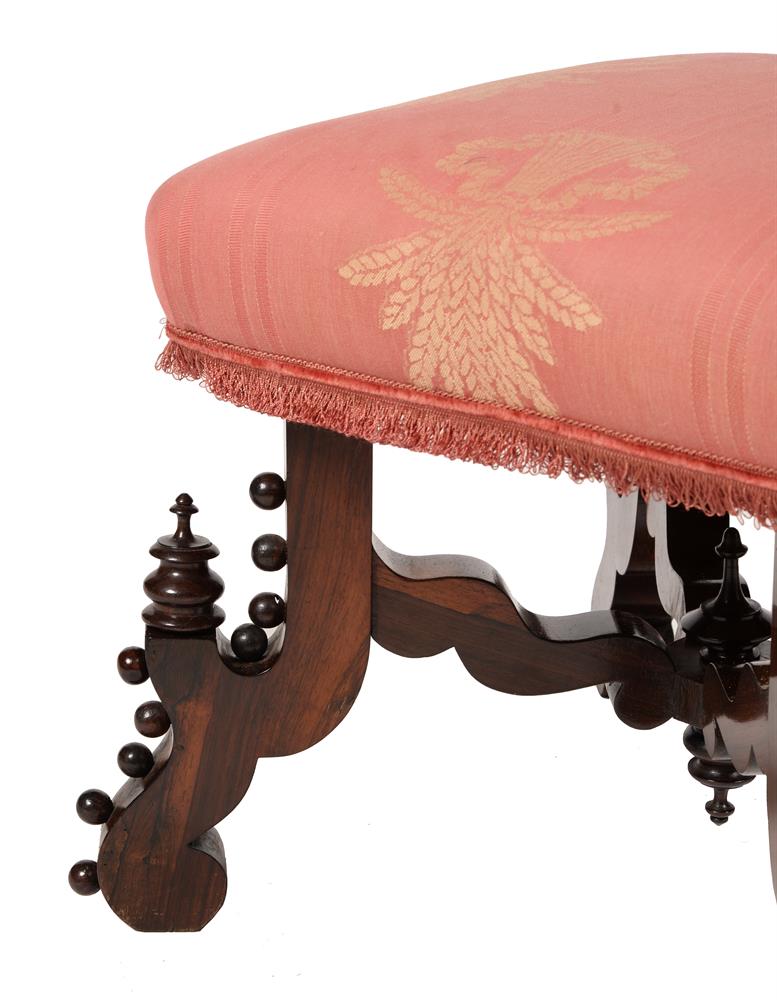 Y A pair of Victorian rosewood stools - Image 2 of 3