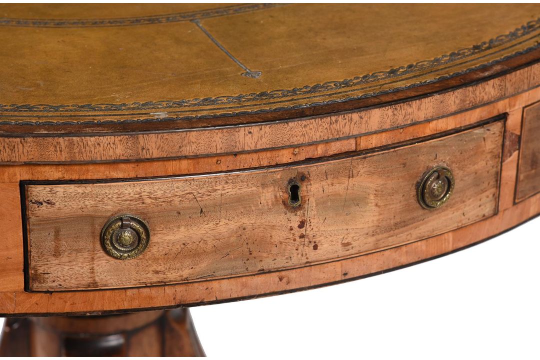 A George III mahogany drum library table - Image 3 of 4