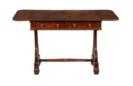 A mahogany and parcel gilt sofa table