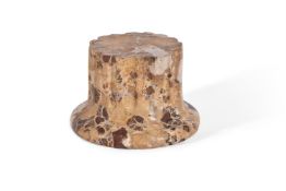 AN ITALIAN SCAGLIOLA FLUTED COLUMNAR TABLE TOP PEDESTAL, 19TH CENTURY