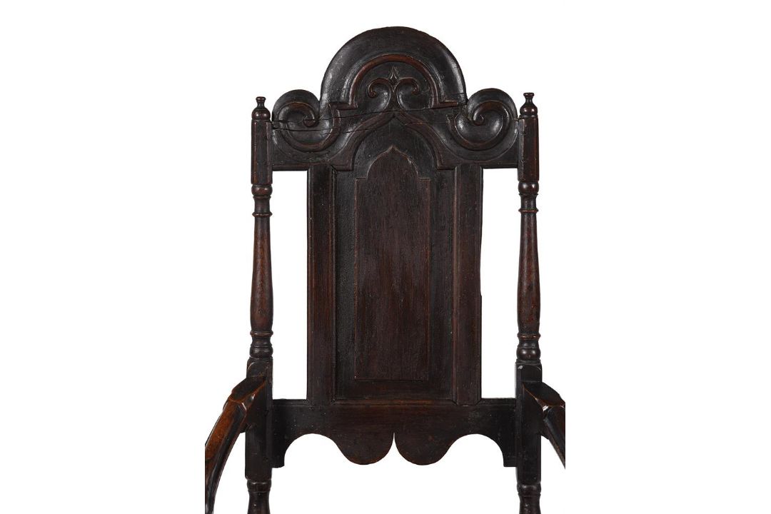 A CHARLES II OAK HIGH-BACK ARMCHAIR, CIRCA 1670 - Image 3 of 7