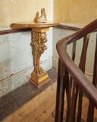 A GILTWOOD AND SIMULATED MARBLE CONSOLE TABLE, IN THE MANNER OF THOMAS HOPE, 19TH CENTURY AND LATER
