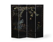 A 'COROMANDEL LACQUER' FOUR FOLD SCREEN, 20TH CENTURY