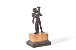 AFTER THE ANTIQUE, A BRONZE MODEL OF A YOUTH CARRYING A GOAT, LATE 18TH/EARLY 19TH CENTURY
