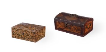 A SCOTTISH GEORGE III PAINTED BOX, LATE 18TH CENTURY