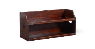 A MAHOGANY AND BRASS BOUND SET OF 'CAMPAIGN' TABLE TOP SHELVES, SECOND QUARTER 19TH CENTURY