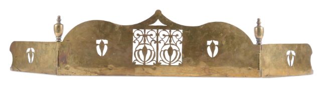 A GEORGE III BRASS FOLDING FIRE SURROUND, LATE 18TH CENTURY