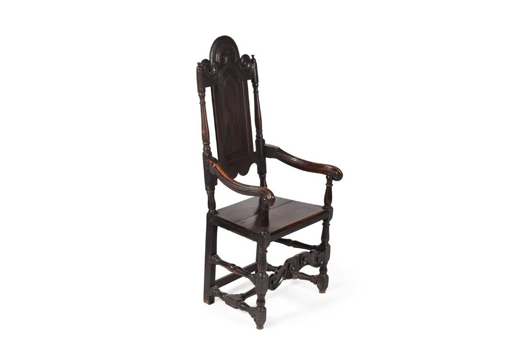 A CHARLES II OAK HIGH-BACK ARMCHAIR, CIRCA 1670 - Image 2 of 7