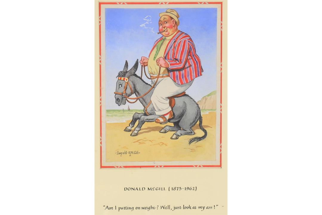λ Donald McGill (1876-1962), 'Am I putting on weight? Well, Just take a look at my ass!' - Image 1 of 3