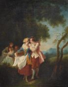 French School (c. 1900), Couple in a French landscape