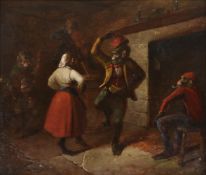 French School (19th century), Singerie- monkeys in tavern interior