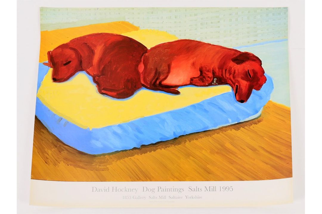 After David Hockney, Dog Painting, 38, Exhibition Poster - Image 1 of 3