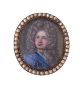 Circle of Charles Boit (Swedish 1663-1727), A gentleman, wearing blue coat