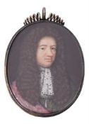 English School (17th century), A gentleman, wearing brown jacket with pink cloak