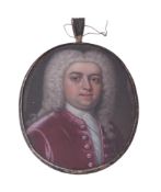 English School (18th century), A gentleman, wearing red coat