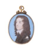 Follower of David des Granges, A gentleman, in side profile, wearing brown tunic