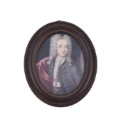 Jacques Bisson (French d.1737), A gentleman, wearing pink edged grey coat