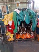 2 Steel Cage Trolleys & Contents of Laundry Bags