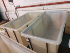2 Steel Framed Polypropylene Laundry Trolleys 700mm (w) x 1,250mm (l) x 800mm (h)