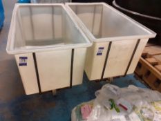 2 Steel Framed Polypropylene Laundry Trolleys 700mm (w) x 1,250mm (l) x 800mm (h)