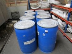 8 Drums of various Raw Polystyrene Bead (7 near capacity and 1 part drum)