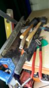Small Quantity of Hand Tools to include Saws, Mall