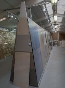 Aluminium Sectional A-frame Vertical Display Rack, 12000mm approx. Fitted Lighting LOCATED ON