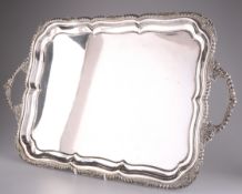 A LARGE 19TH CENTURY SILVER-PLATED SALVER