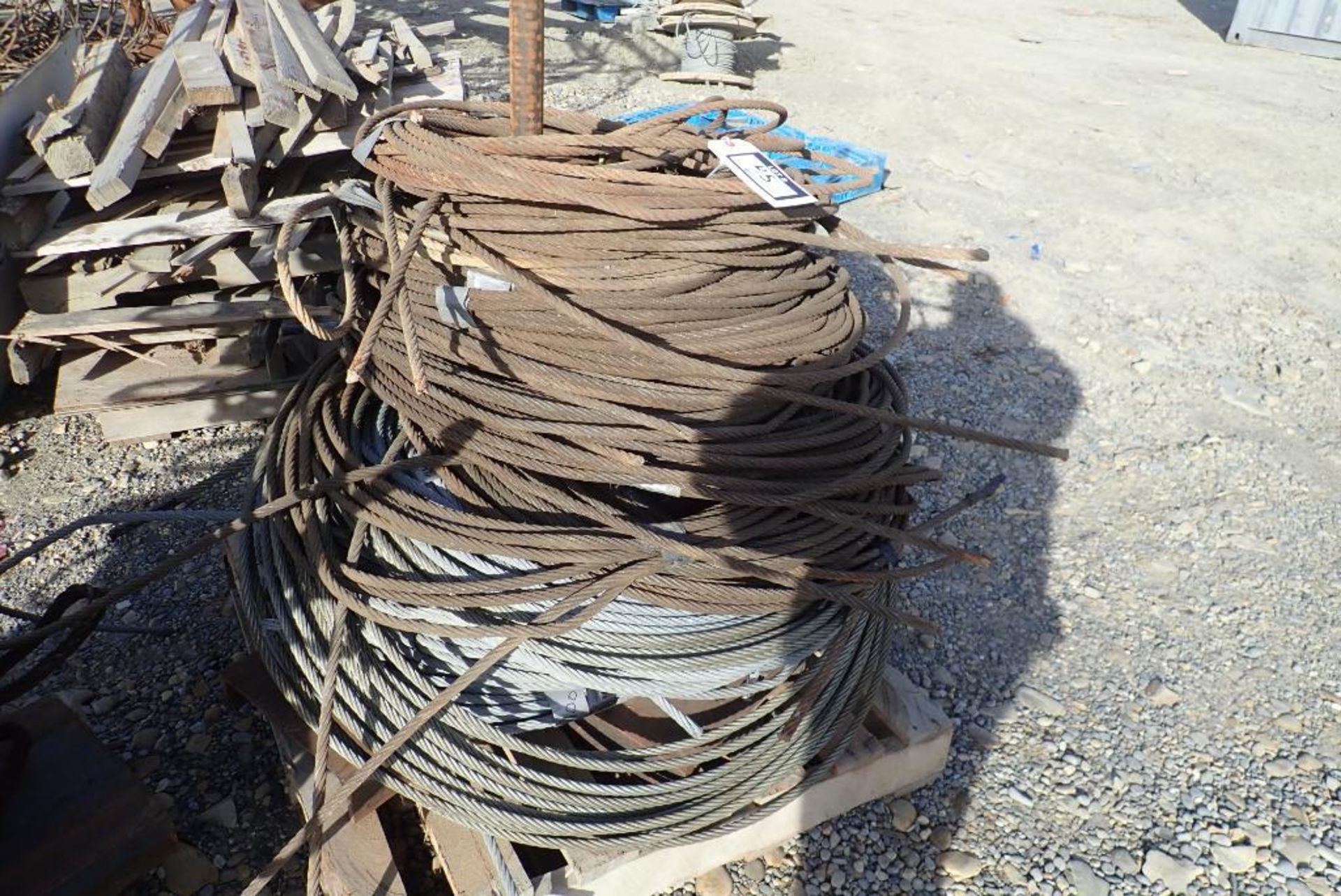 Lot of Asst. Braided Wire Slings and Braided Wire Cable w/ Rack. - Image 2 of 2