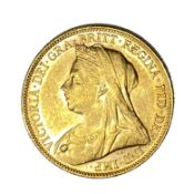 Queen Victoria gold Sovereign coin, 1899
