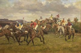 Frederick J Haycock. The Grand National at Becher's Brook.