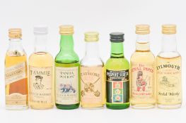 Collection of fifty six assorted blended miniature Scotch whiskies