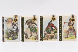 Eight assorted Rutherford's ceramic book decanters, famous Scotsman series