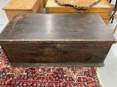 19th cent. pine blanket box. 42ins. x 22ins. x 14ins.