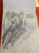 WWI/Militaria: An unusual album of sketches, watercolours and messages collected by a nurse at