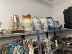 19th cent. Washing Ceramics: Jug x 2 with bowls Myers, Grimwades, shell pattern, poppies. Papia,