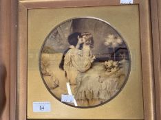Maud Goodman, Crystoleum mother and child, framed and glazed. Dia. 7¼ins.
