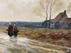 20th cent. Watercolour on board, F. Arnold, rustic scene. 13ins. x 10ins.