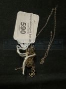 Jewellery: Yellow metal necklet and pendant, one earring and a link ring. All test as 9ct gold.