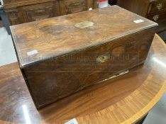 19th cent. Mahogany writing slope, inset brass plaque and fitted interior. 19ins. x 8ins. x 10ins.