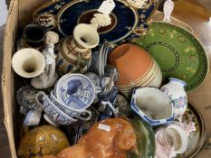 19th/20th cent. Continental Ceramics: Includes Keramis dish, Delft, Austrian plate, fox, etc.
