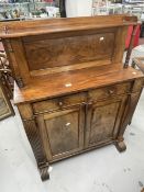 Late Regency mahogany chiffonier on scroll feet. W3ft. x H4ft. X D15ins.