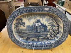 19th cent. Davenport meat plate 18½ins. plus a large Spode Chinoiserie foot bath 20ins. Both have