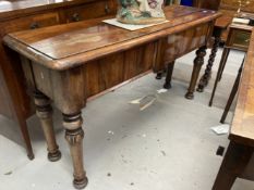 19th cent. Yew wood sideboard with period label for 
