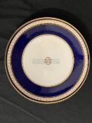 WHITE STAR LINE: Rare cobalt blue and gilt First-Class Oceanic Steam Navigation Company dinner