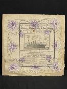 R.M.S. TITANIC: S. Burgess post-disaster commemorative serviette, 'In Affectionate Remembrance'.